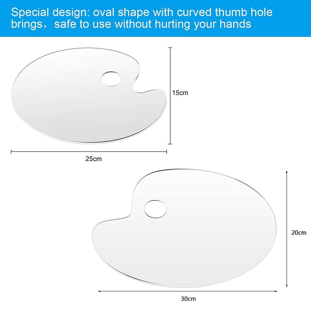 Nickolas1 Palet Oval Anti Lengket Seni Lukisan Minyak Menggambar Perlengkapan Dicat Tangan Palet Pigmen Guas