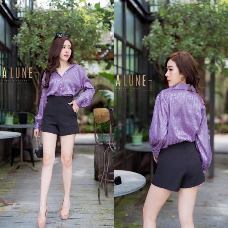 KEMEJA LALUNE MONOGRAM DIO*RR SATIN 100% ORIGINAL IMPORT BANGKOK