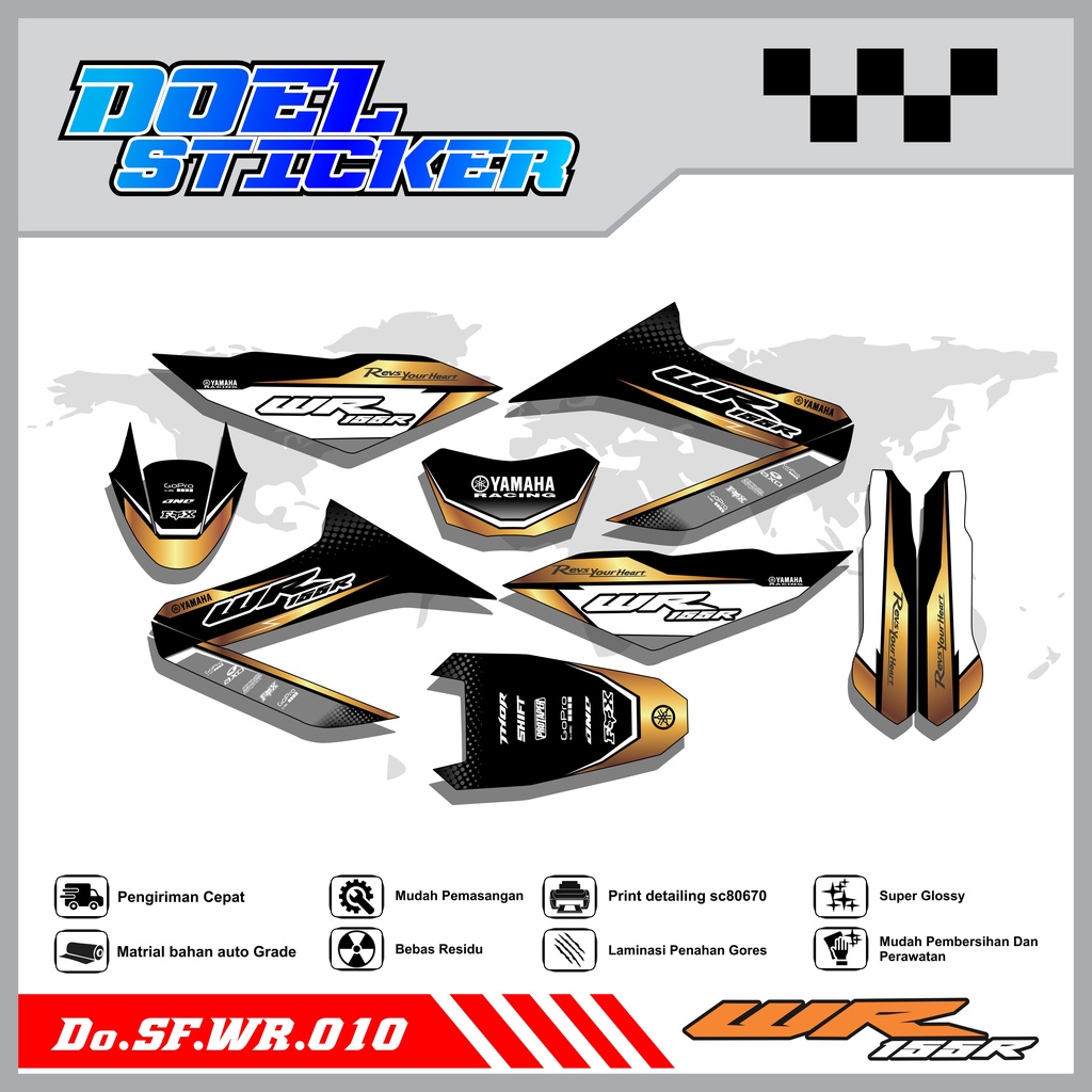 STICKER STRIPING WR 155 - STICKER STRIPING LIST VARIASI HOLOGRAM , CROME WR 155 DOEL 010