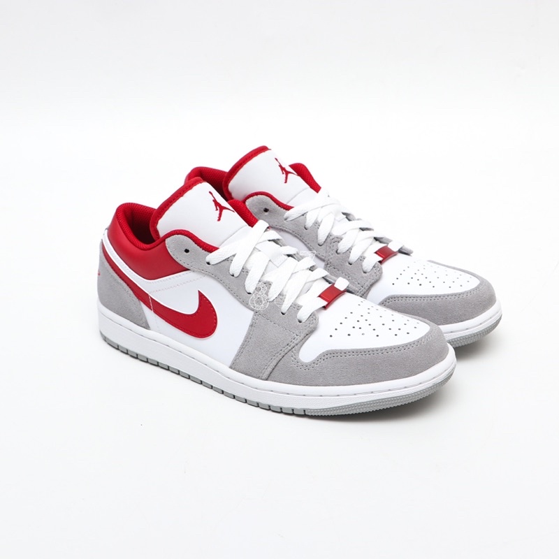 Air Jordan 1 Low Light Grey Gym Red