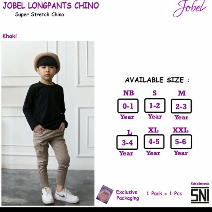 JOBEL Long Pants Chino Celana Panjang Anak Laki Laki dan Perempuan 1-6 Tahun Longpants