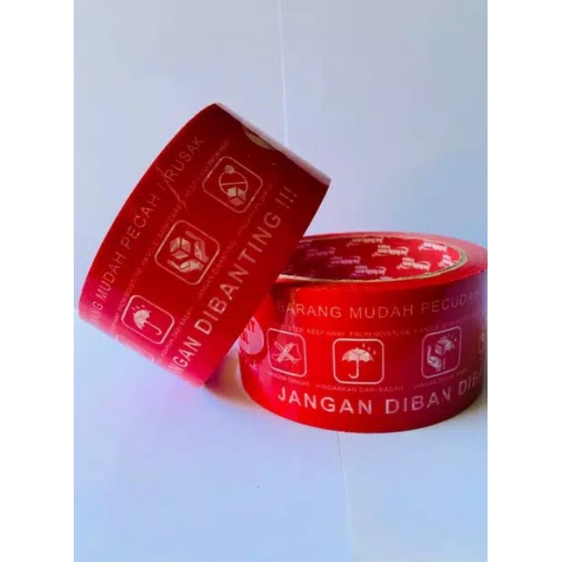 

Lakban fragile merah