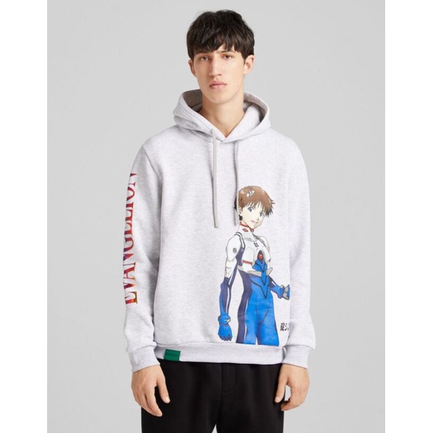 Hoodie Anime Evangelion Bershka Original Size M Fit To L