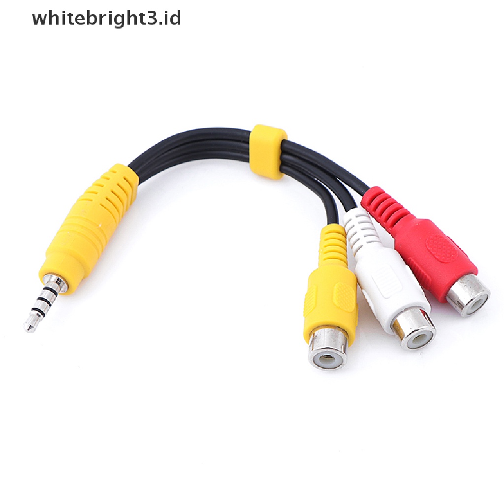 (whitebright3.id) 1pc Kabel adapter audio video AV mini aux 3.5mm male Ke 3 RCA female