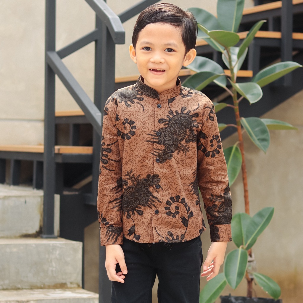 BatikBule Baju Batik Bayi Umur 1 dan 2 tahun kebawah Model Slimfit