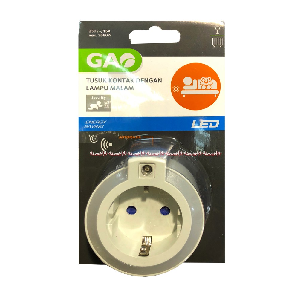 Gao Stop Kontak Tusuk LED Steker Lampu Tidur LED Dengan Sensor Lampu Malam