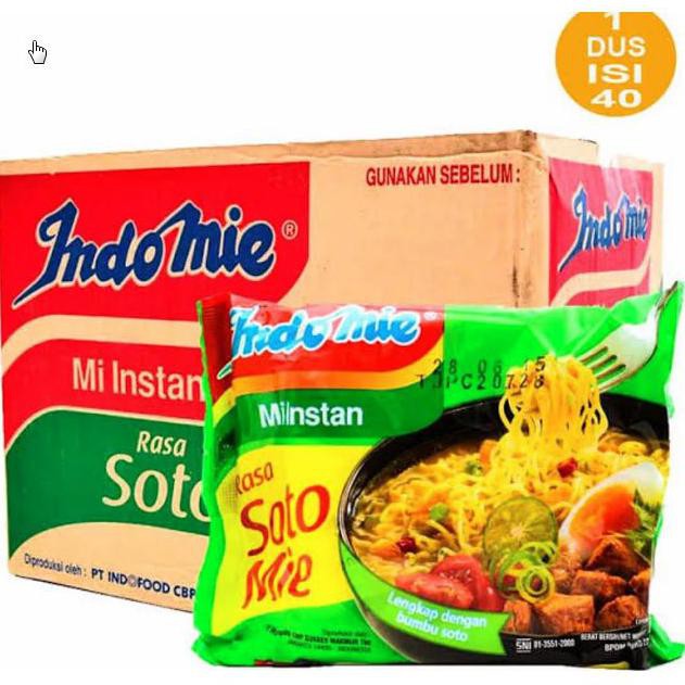 

Terlaris# Indomie Mie Instant Rasa Soto Mie 1 Karton Isi 40 Mie