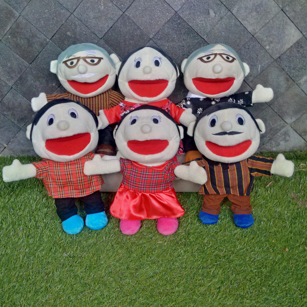 Boneka Tangan Muppet family Keluarga ayah ibu kakek nenek anak