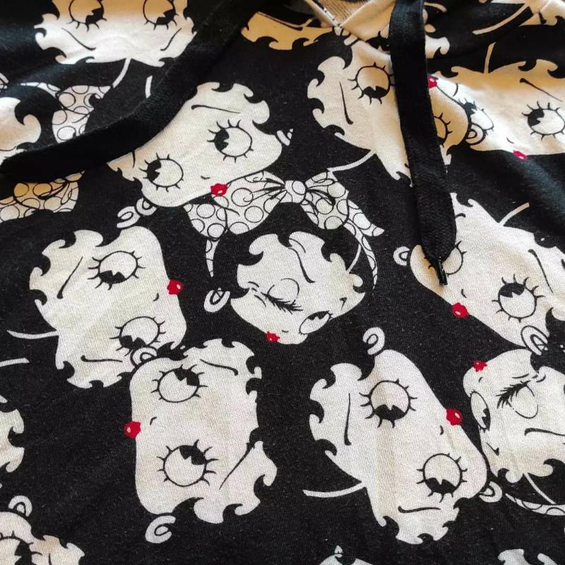 jaket vintage kaos varsity crewneck hoodie second betty boop full print