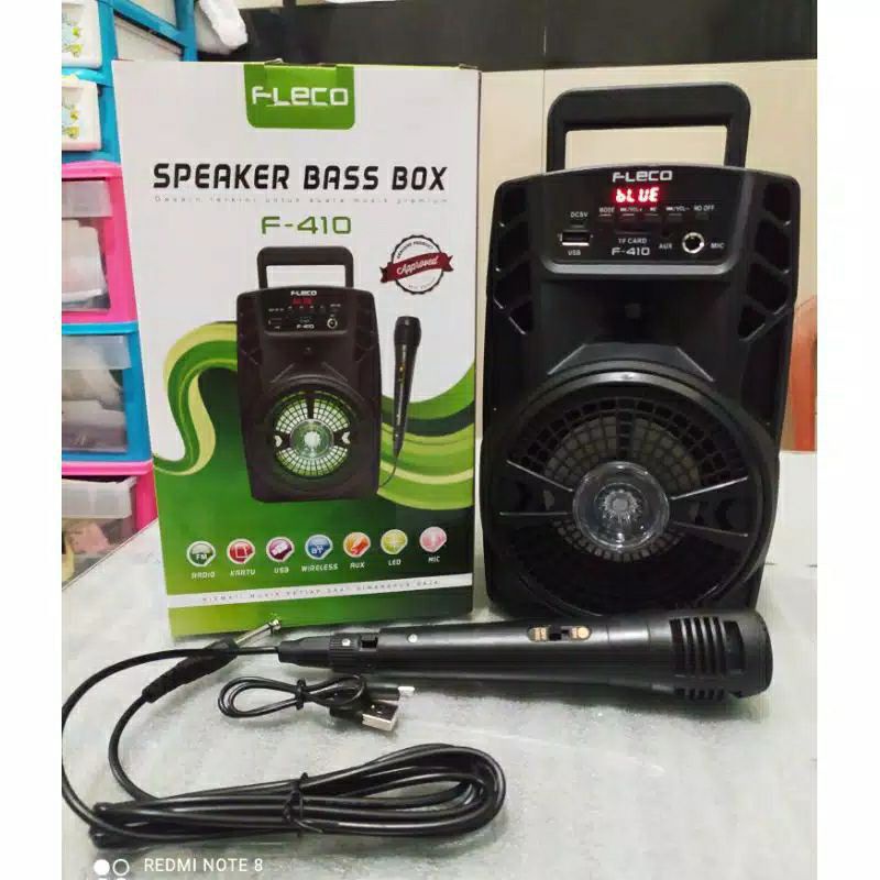 COD✅ Speaker Karaoke Bluetooth F 410 / XTM 8118 Bonus Microphone - Speaker Bass Box - Fleco 410 / XT