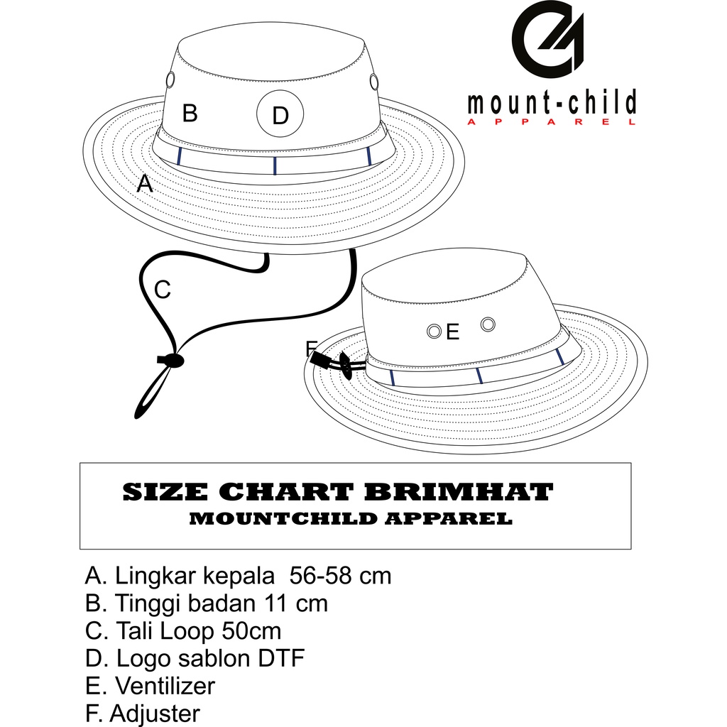 TOPI GUNUNG PRIA WANITA TOPI RIMBA CAMPING ORIGINAL MOUNTCHILD APPAREL