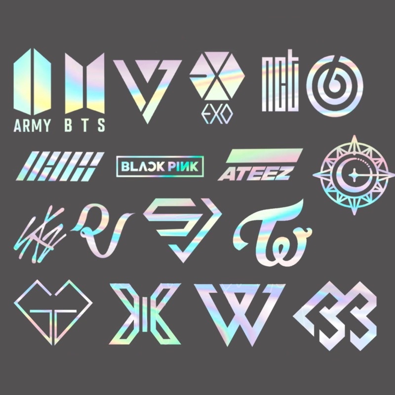 Sticker logo kpop custom Stiker cutting hologram