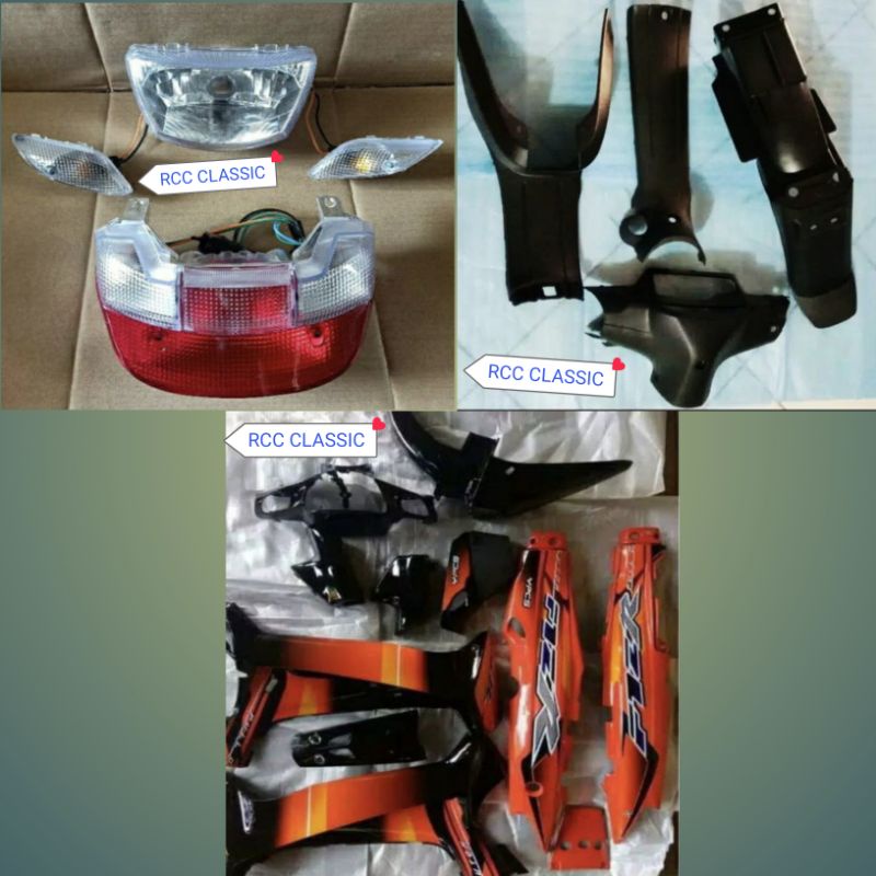 COD - Sepaket Body Full Halus Kasar Yamaha Fiz R Hitam Orange Set Lampu Komplit
