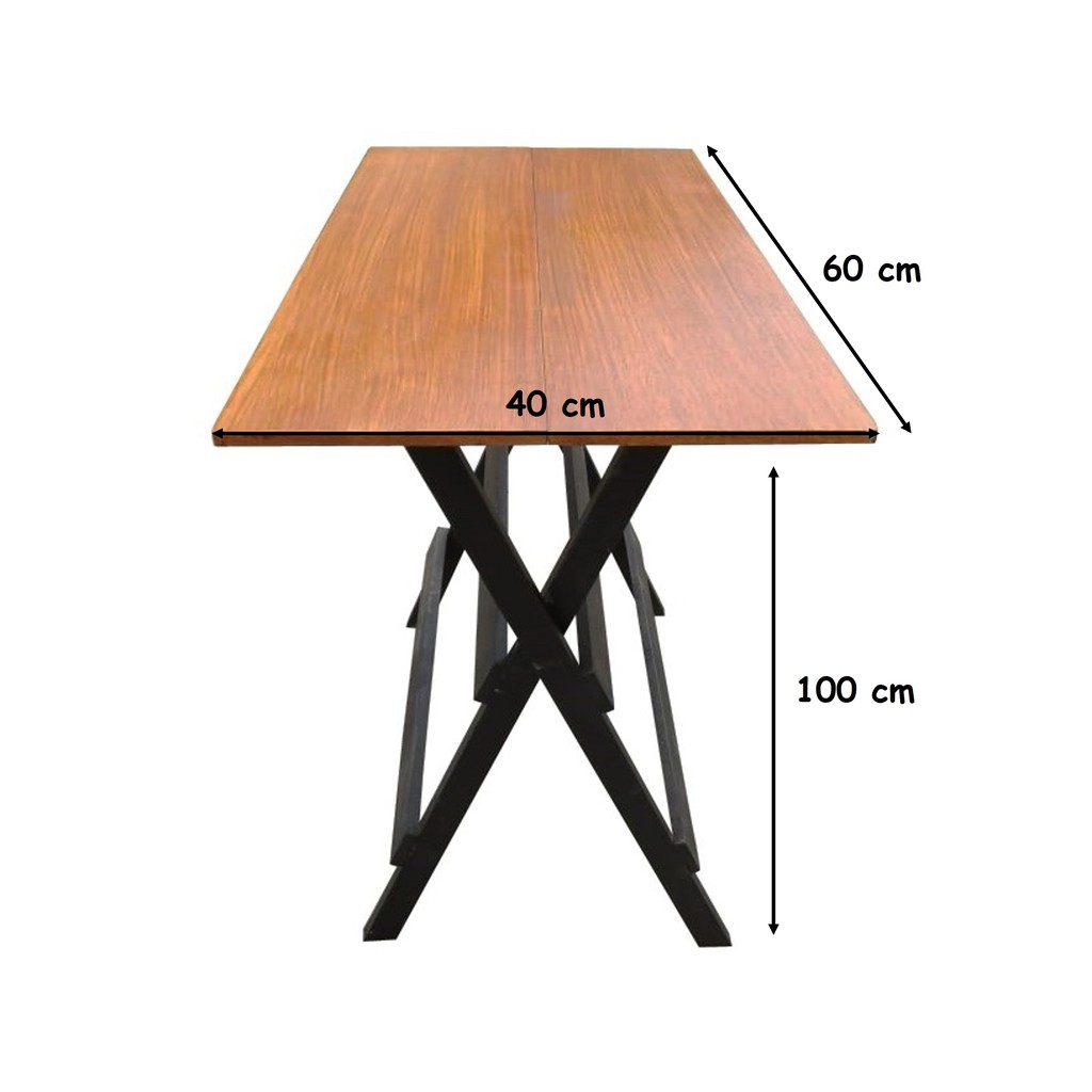 Meja Lipat 60x40 Tinggi 100 Full Kayu Solid