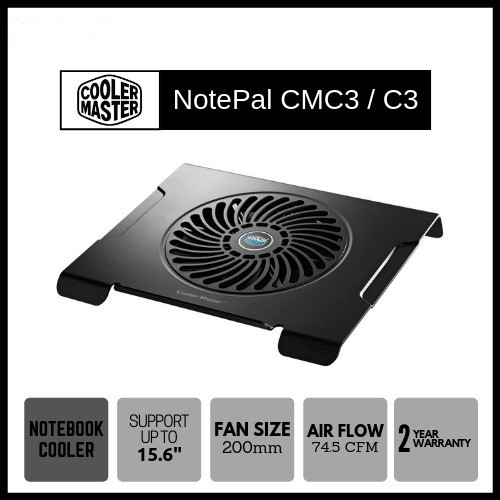 Cooling Pad Cooler Master Notepal CMC3 - Notebook Cooler Fan - Laptop Cooling pad