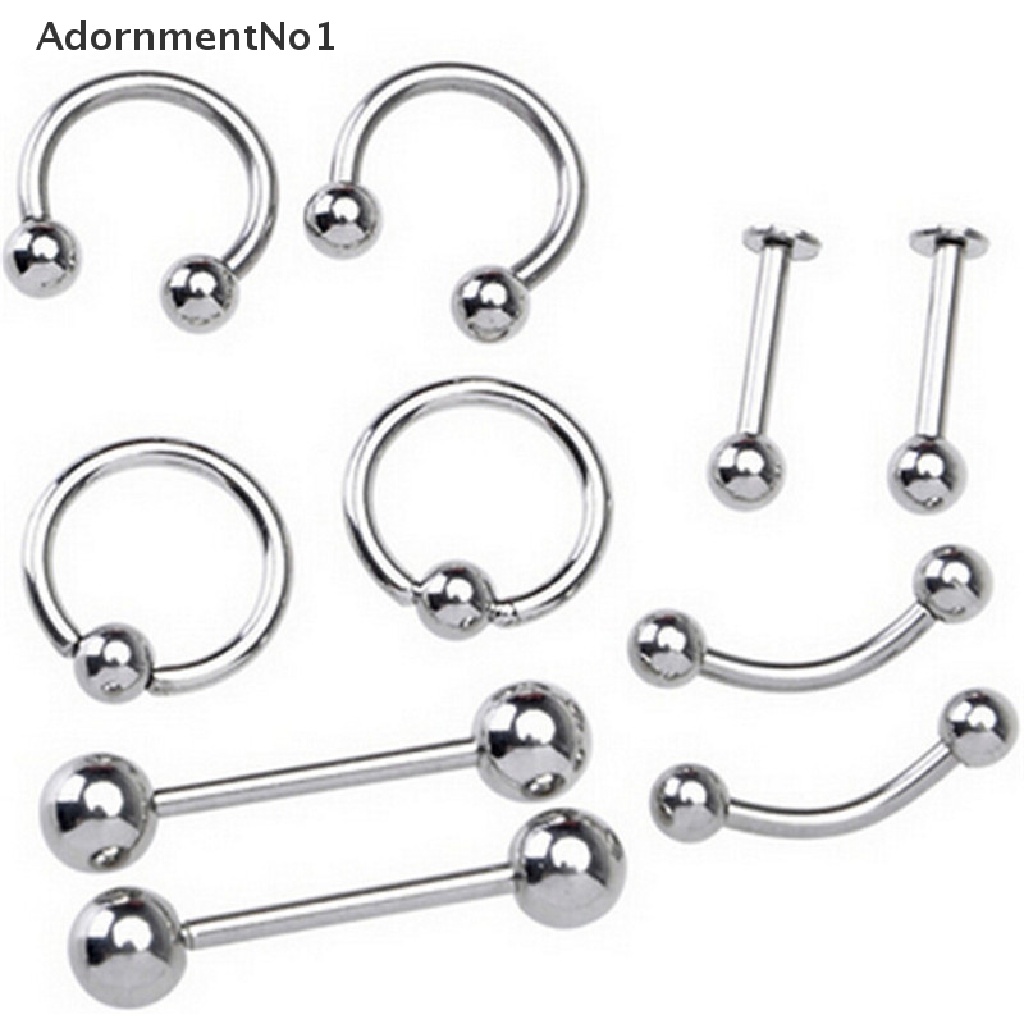 (AdornmentNo1) 60 / 85PCS Anting Tindik Lidah / Alis / Hidung / Perut Bahan Stainless Steel Untuk Wanita