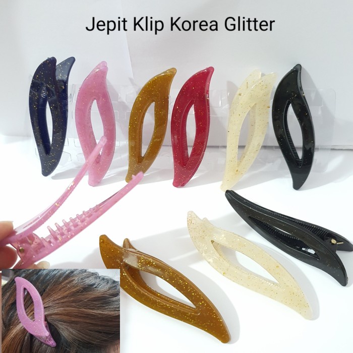 B05 Jepit Jepitan Rambut Klip Korea Glitter Berkilau Hair Clip Import