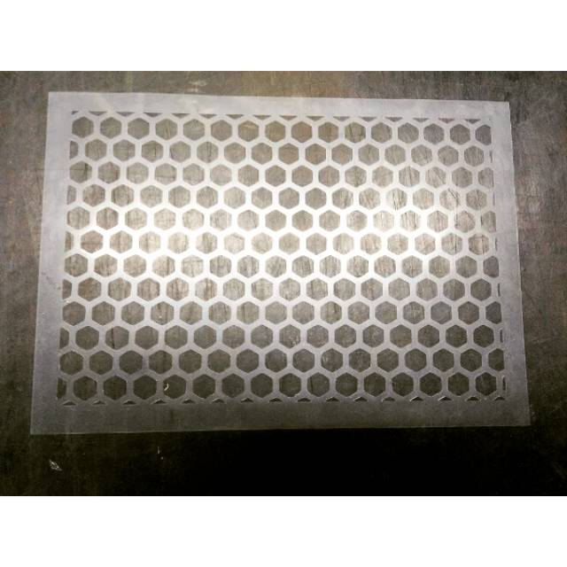 Stencil airbrush motif honeycomb full sarang tawon