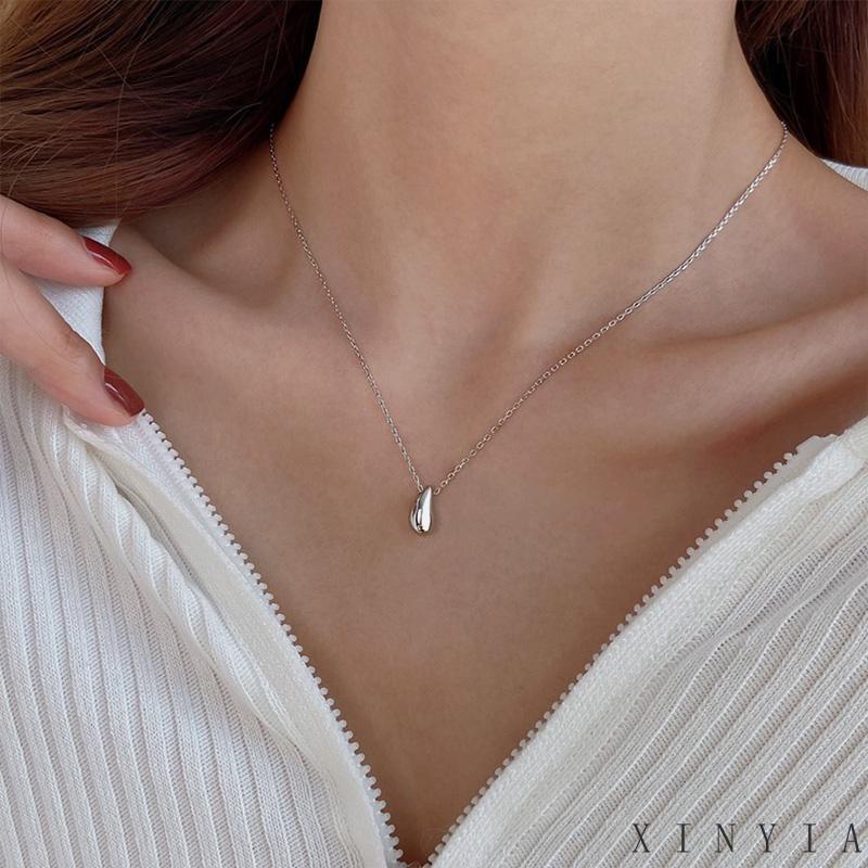 Xia.id Kalung Rantai Clavicle Simple Desain Tetesan Air Untuk Wanita