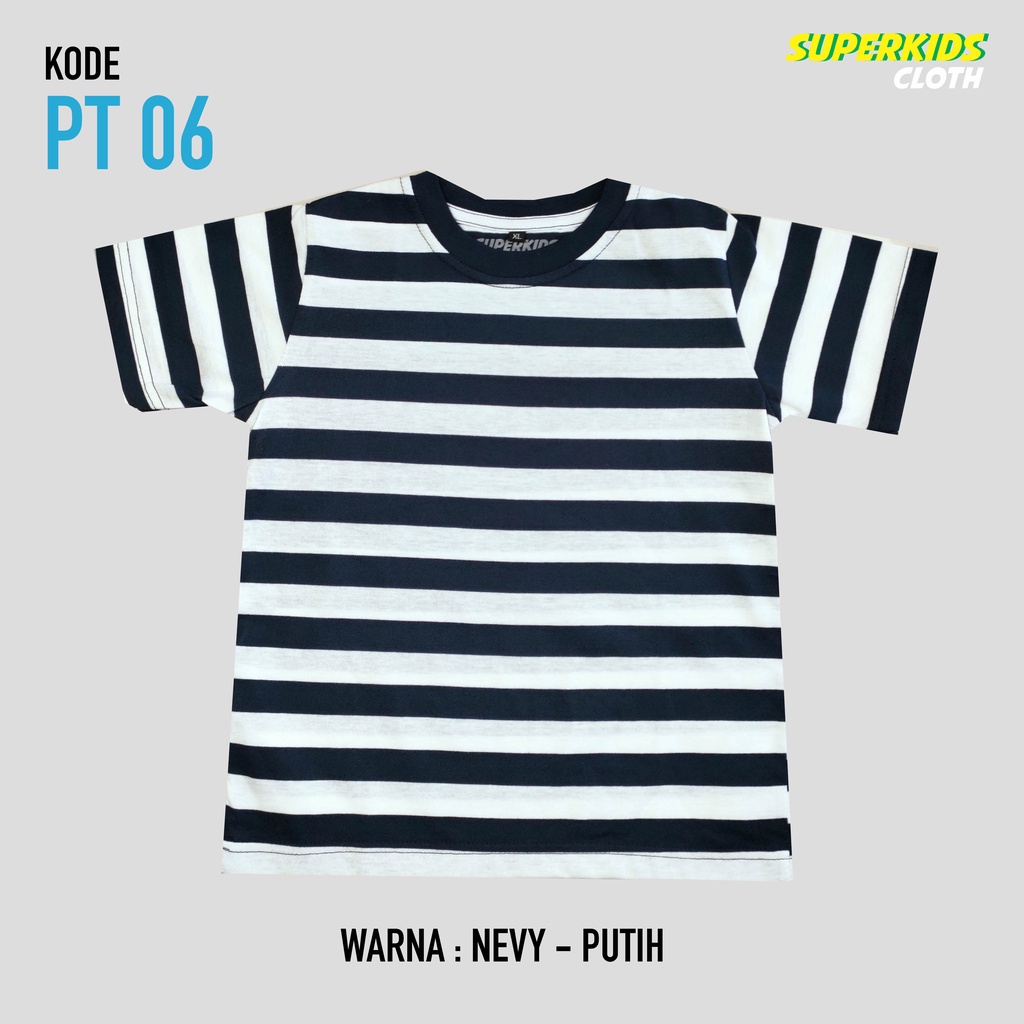 KAOS ANAK STRIPE SALUR TERMURAH ECER GROSIR SUPERKIDS CLOTH 1 - 11 TAHUN