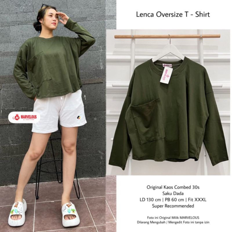 LENCA OVERSIZE T-SHIRT BY MARVELOUS / OVERSIZE KAOS WANITA MUSLIMAH / KAOS KATUN COMBED HALUS