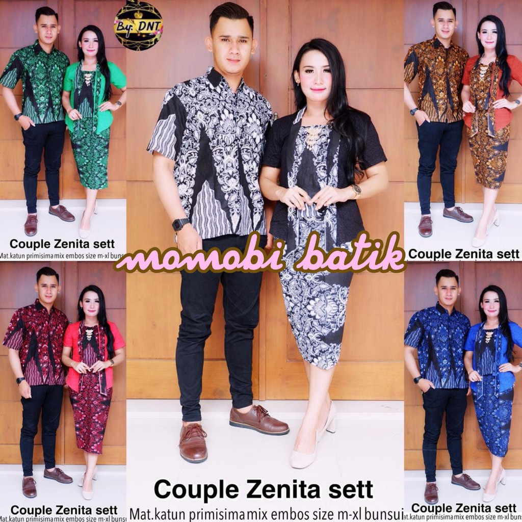 SETELAN ROKBLUS BATIK COUPLE SARIMBIT ZENITA SET