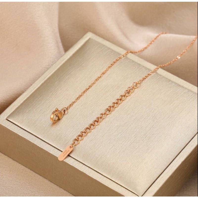 Kalung Titanium ulir gold dan rose gold N04112007