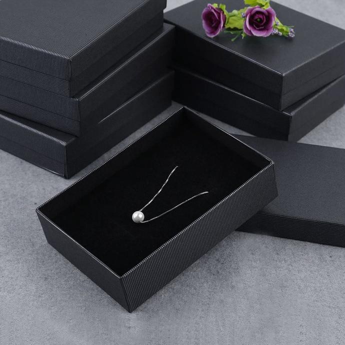 

6 Pcs Dark Stripe Ornaments Boxes Packaging Gift Box For Necklace Bengiweti
