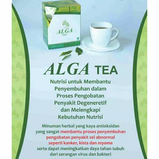 ALGA TEA Kemasan Ekonomis Isi 15 Sachet Minuman Obat Herbal Untuk Penyembuhan Penyakit Tumor, Kanker