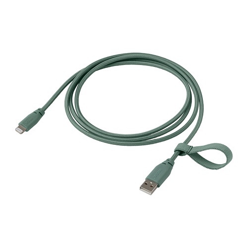 LILLHULT Usb tipe a untuk kabel pencahayaan tekstil abu toska / abu muda / abu tua, 1.50 m