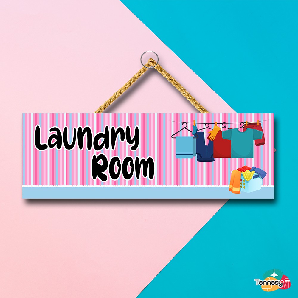 HIASAN DINDING LAUNDRY ROOM 30x10CM WALL DECOR PAJANGAN DINDING RUMAH