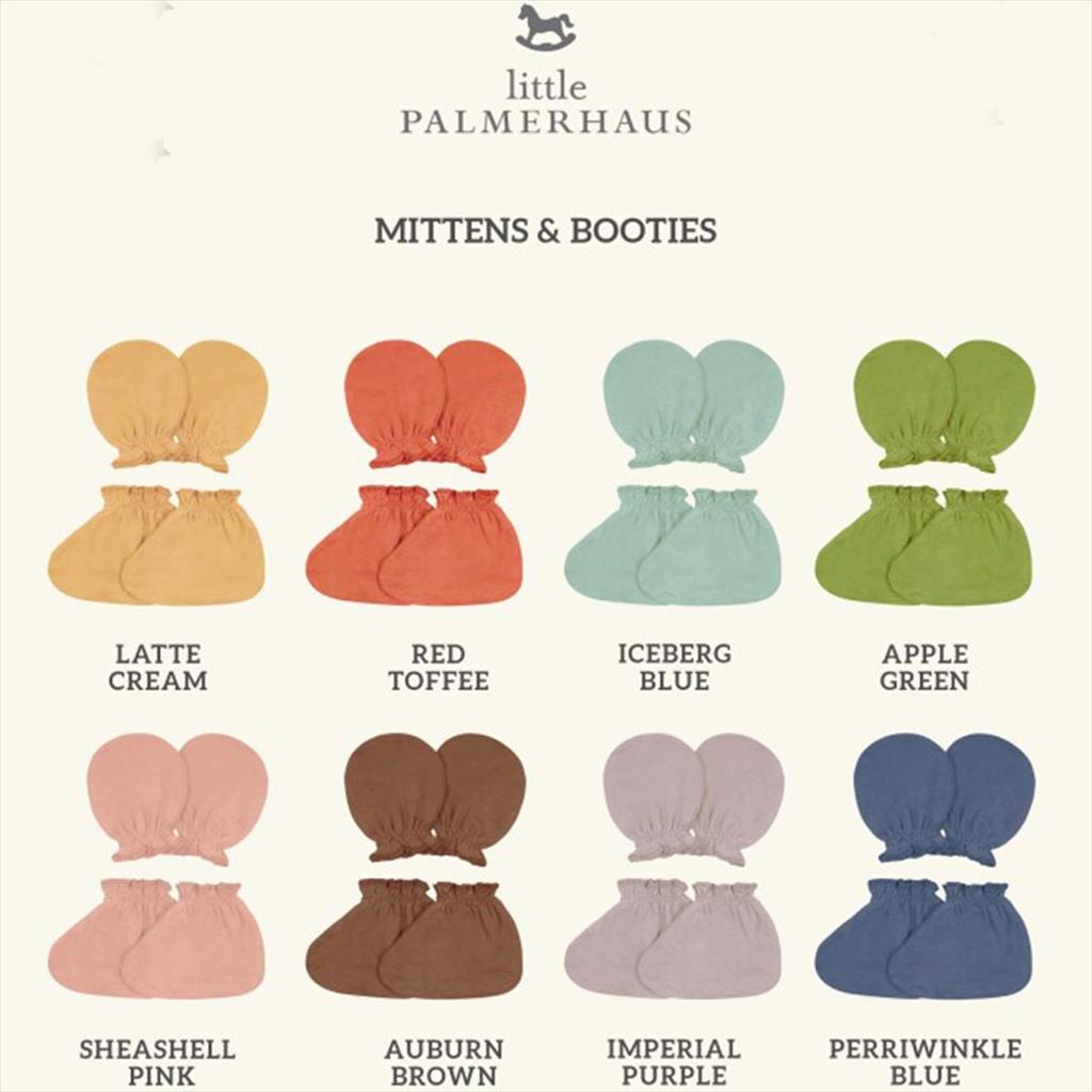 Iceberg Blue Little Palmerhaus Mittens Booties Sarung Tangan Kaki Bayi