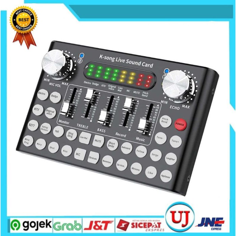 Soundcard Woopower Mixer USB Sound Card Amplifier Live Broadcast Recording F8