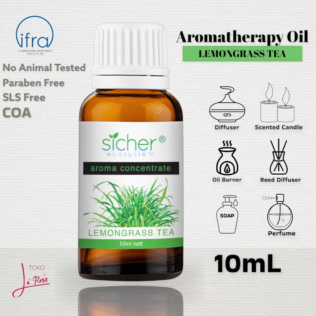 Lemongrass Tea Aromatherapy Sicher Essential Oil Pewangi Ruangan Aromaterapi Diffuser Humidifier 10ml