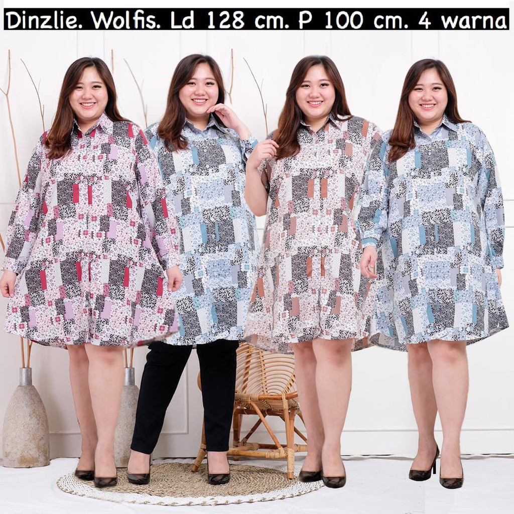 SIMPLE LONG TUNIK M L XL - Katun Wolfis - KEMEJA PANJANG WANITA - LONG SHIRT