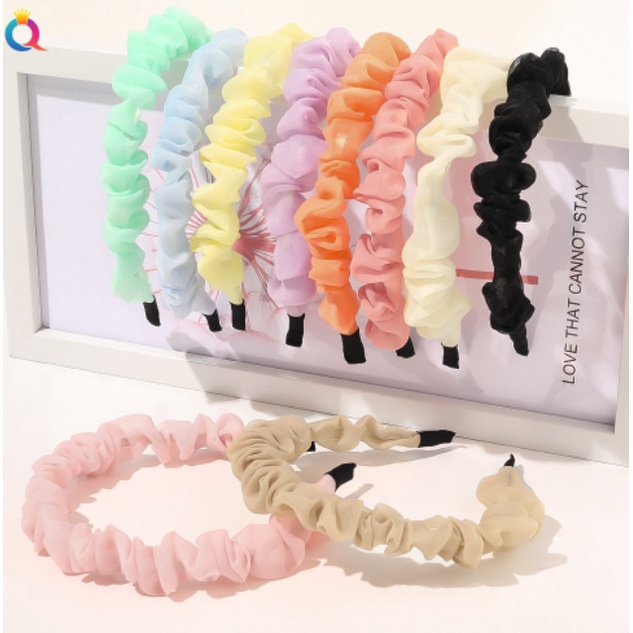 Bando Bandana Scrunchies Scrunchie Skruncis Wanita Bando Korea Hill