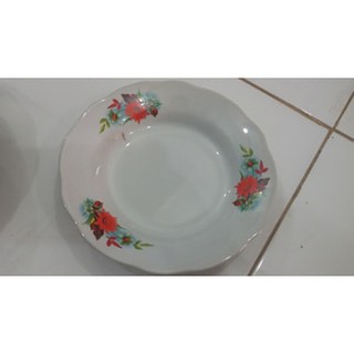 6 Pcs Piring  Makan 8 Keramik  Rose Tebal  BAGUS MURAH 