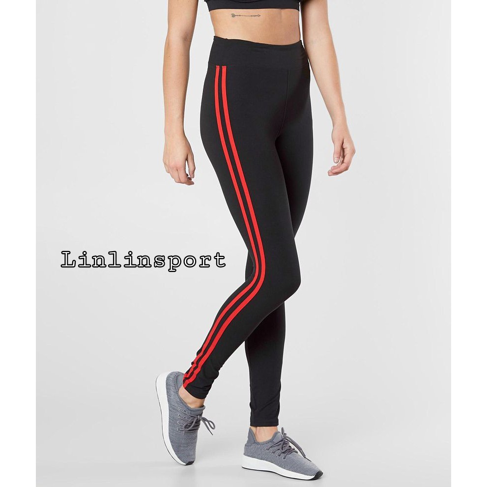 Celana senam Legging Strip/List Cotton Spandex Bodies Sportswear