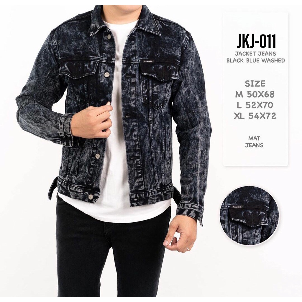 KBCollections Jaket Jeans Wash Denim Distro Premium Pria