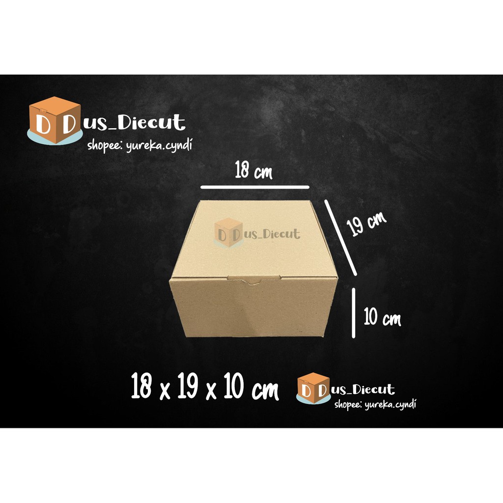 

Kardus die cut uk. 18x19x10 cm (model box pizza)