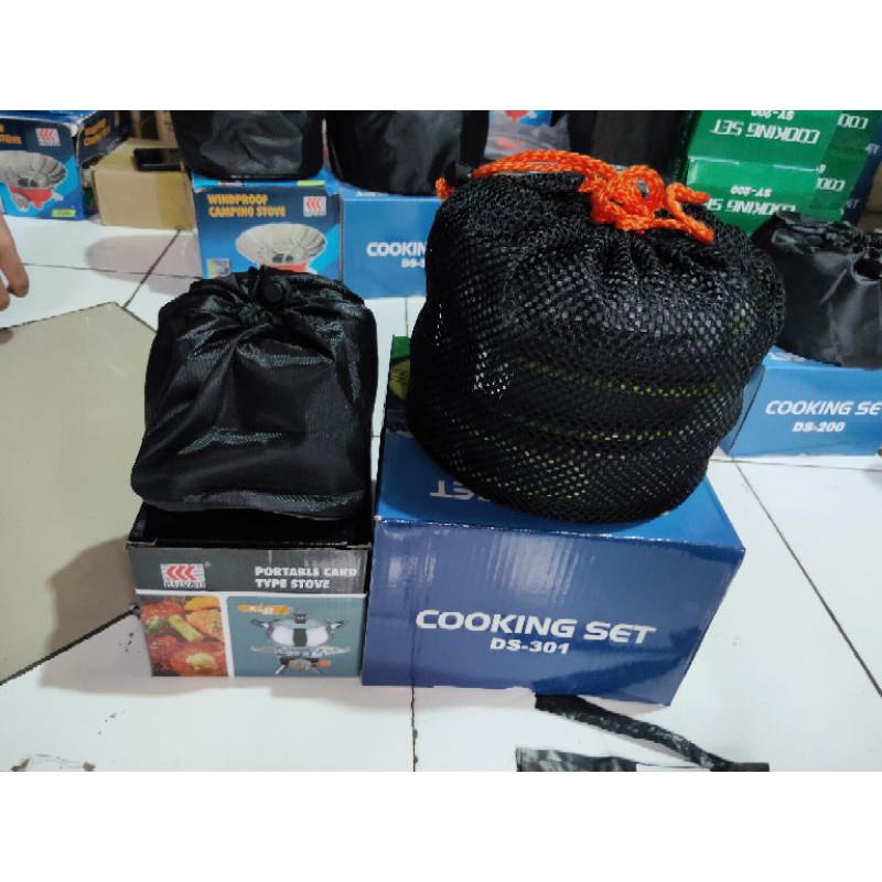 Alat Masak 4 Wajan 1 Kompor Cooking Set DS301 &amp; Stove K202 Camping Outdoor