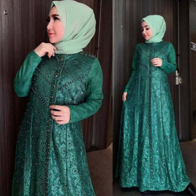 Saleee gamis suede full brukat shellasaukia_original