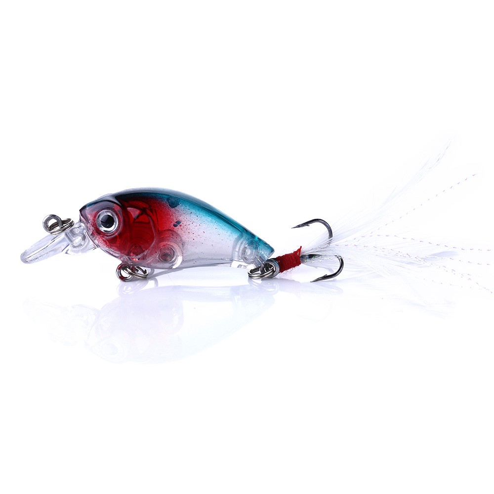 HENGJIA 20pcs 4.5cm/4g small 3d eye fishing lure crankbait umpan pancing swimbait ikan bass bait