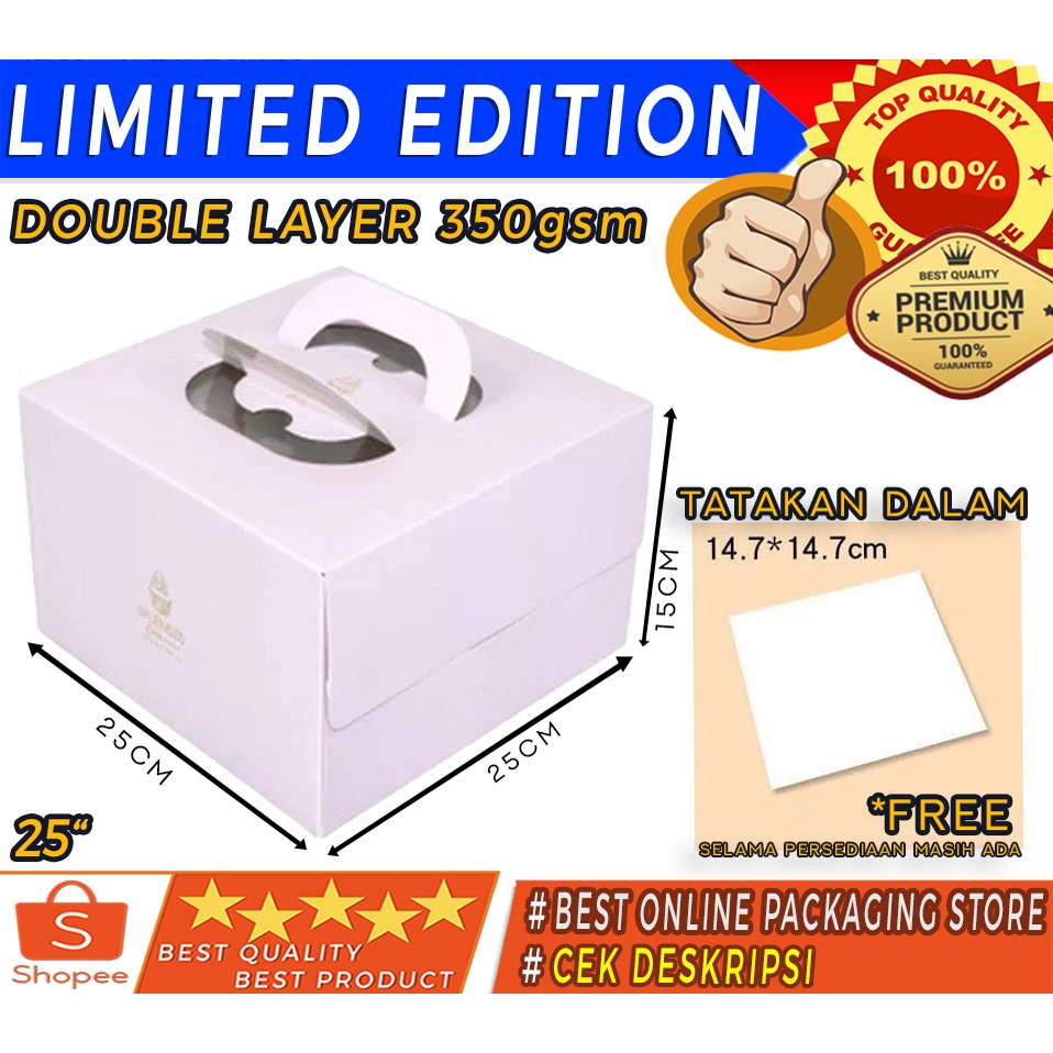 

DUS KUE KERTAS CANTIK UKURAN 25X25X15CM - JP2507