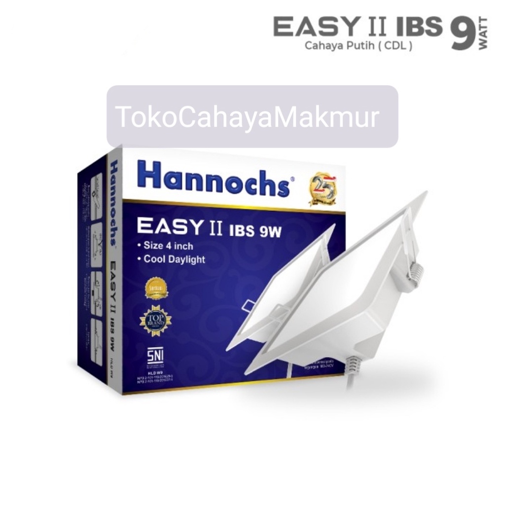Lampu LED Downlight Hannochs Easy II IBS Square Petak 9w 9watt CoolDayLight