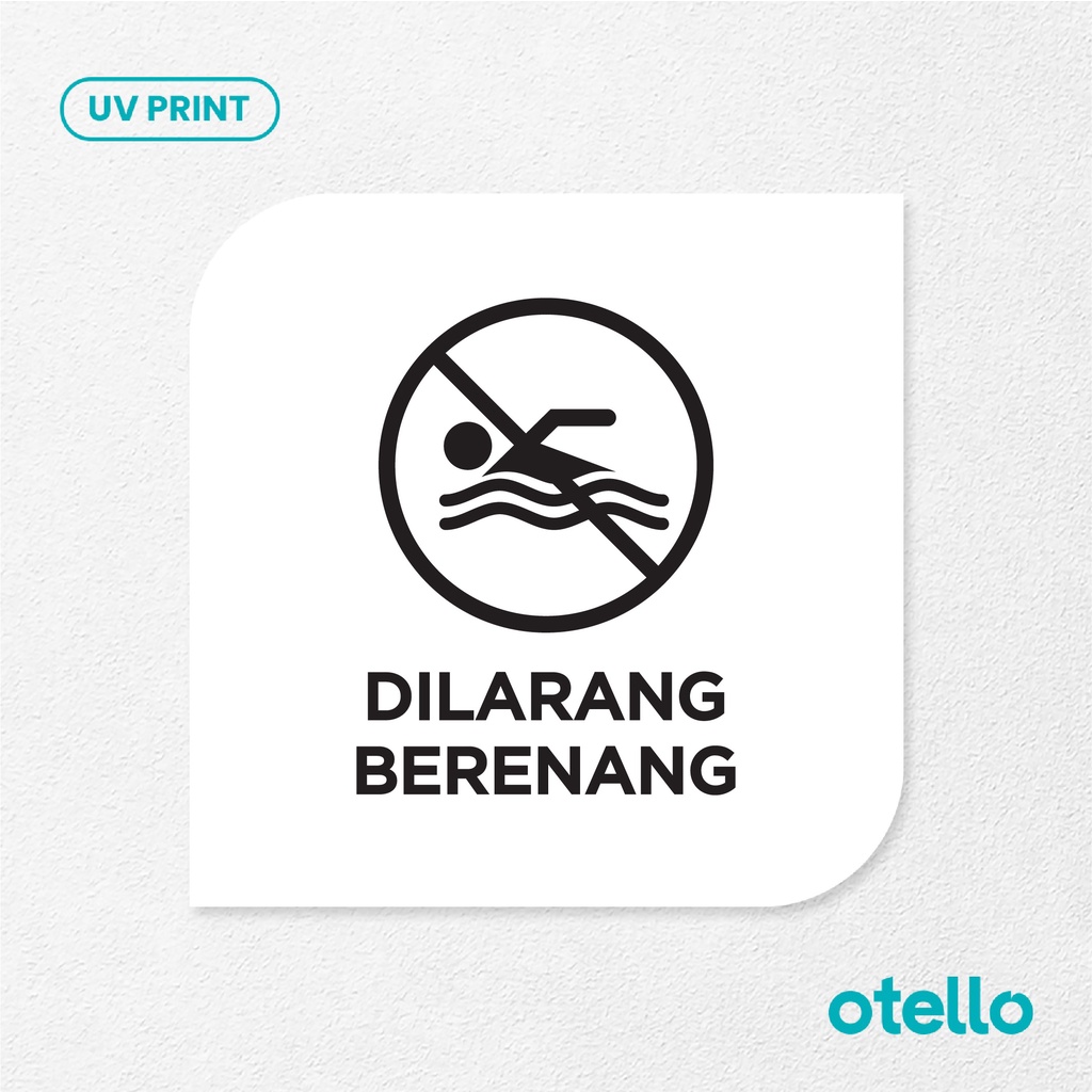 Dilarang Berenang Sign Board Akrilik Tempel Signage Dinding Sticker Papan Acrylic Restoran Wall Stiker Dinding Petunjuk Toko Cafe