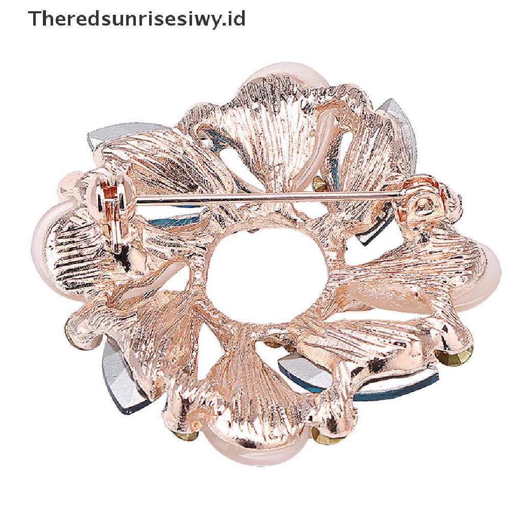 Theredsunrisesiwy.id 1pc Fashion Kristal Bauhinia Bunga Bros Pin Wanita Aksesoris Gaun