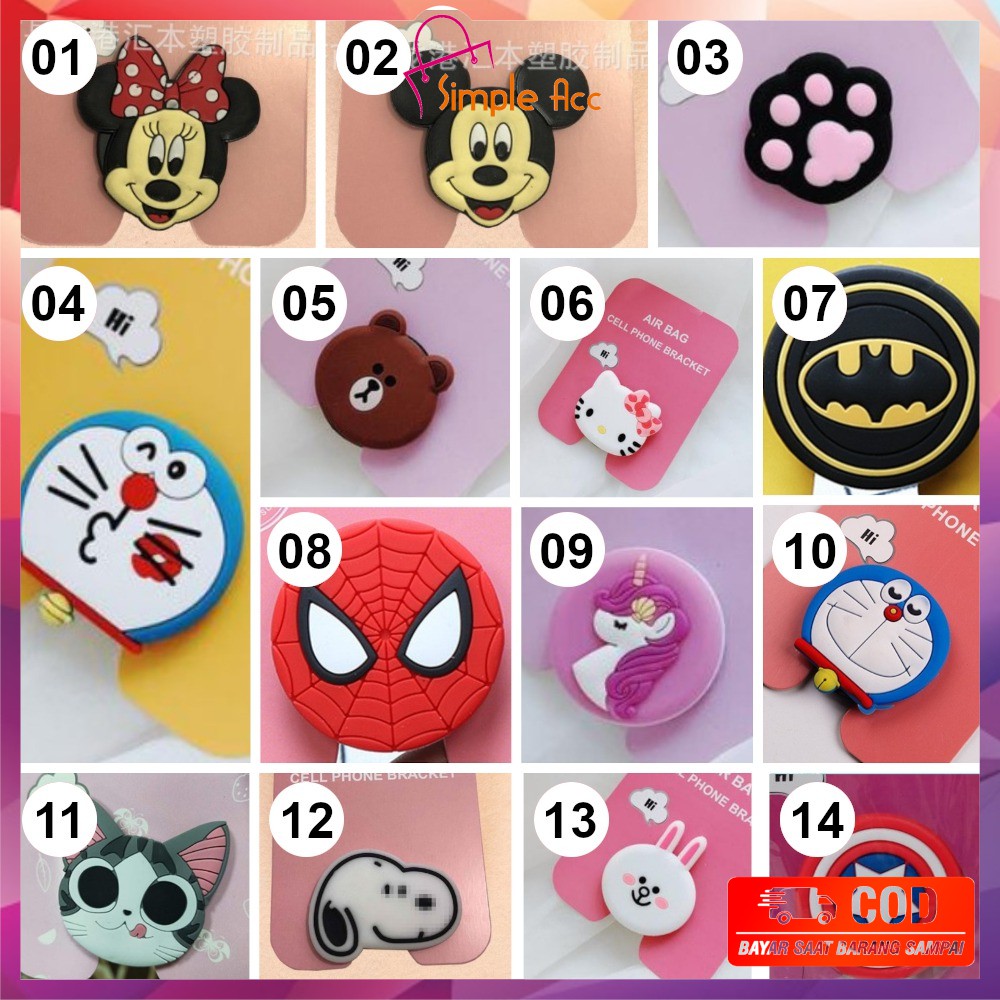 ~COD~ DO-C80-82 Popsocket Karakter Kartun 3D Korea / Bulu Popsoket Aksesoris HP Murah-Popsocket Kartun