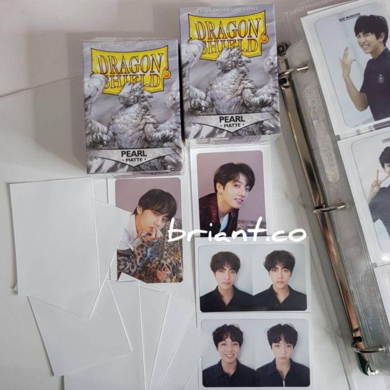 SHARING Dragon Shield Deck Protector Outer Sleeve for PC Photocard KPOP (Pearl/Putih) BTS NCT EXO