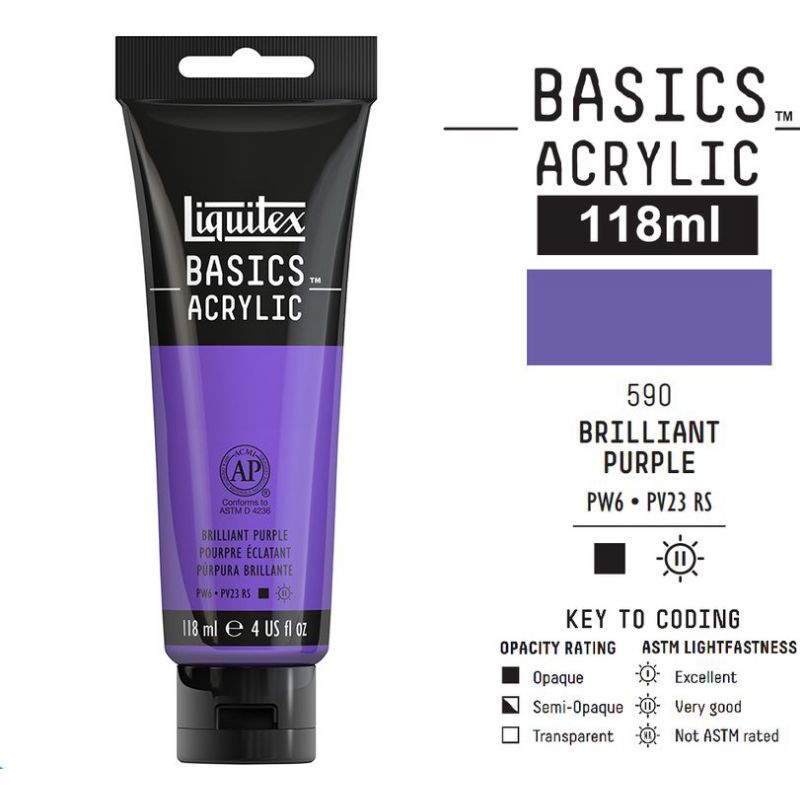 

LIQUITEX BASICS ACRYLIC COLOUR 118 ML BRILLIANT PURPLE